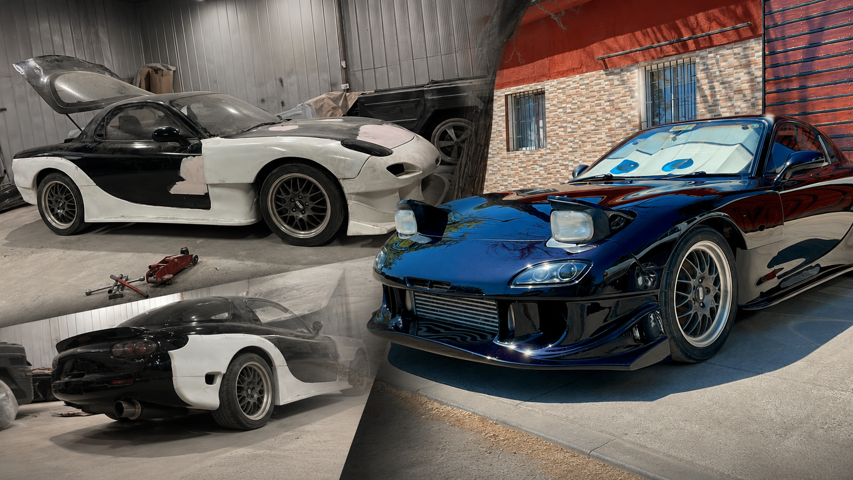 Proyecto de personalización y adaptación de body kit en vehículo deportivo, mostrando proceso y resultado final